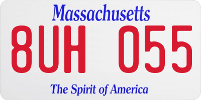 MA license plate 8UH055