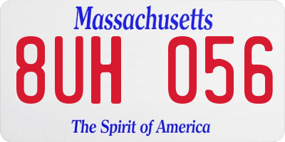 MA license plate 8UH056