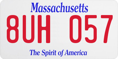 MA license plate 8UH057