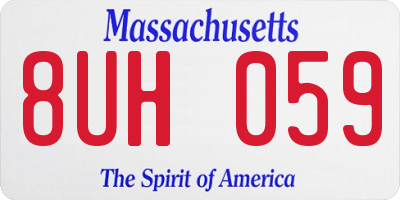 MA license plate 8UH059