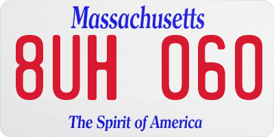 MA license plate 8UH060