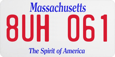 MA license plate 8UH061