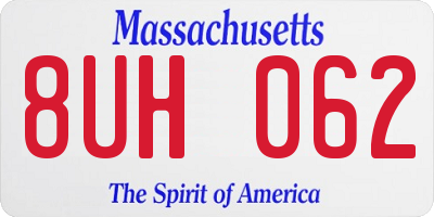 MA license plate 8UH062
