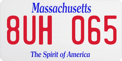 MA license plate 8UH065