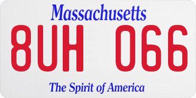 MA license plate 8UH066