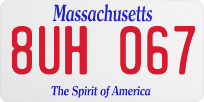 MA license plate 8UH067