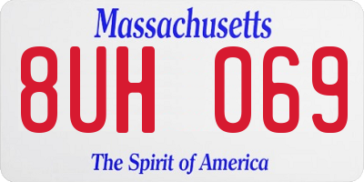 MA license plate 8UH069