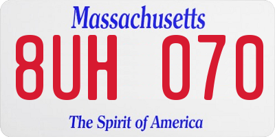 MA license plate 8UH070