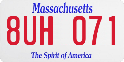 MA license plate 8UH071