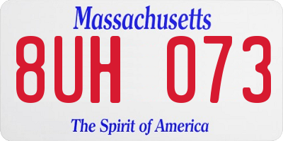 MA license plate 8UH073