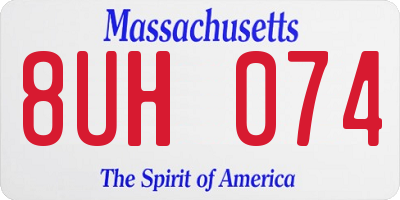 MA license plate 8UH074