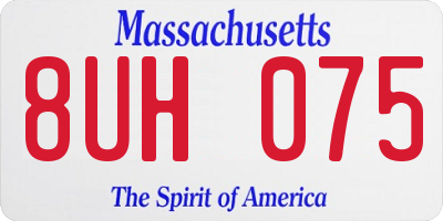 MA license plate 8UH075