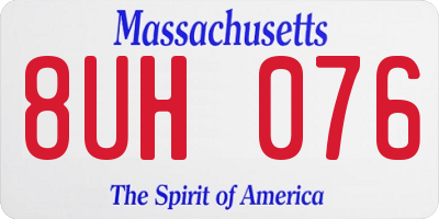 MA license plate 8UH076