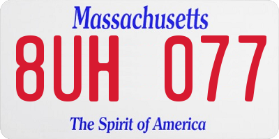 MA license plate 8UH077