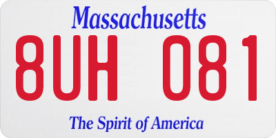 MA license plate 8UH081