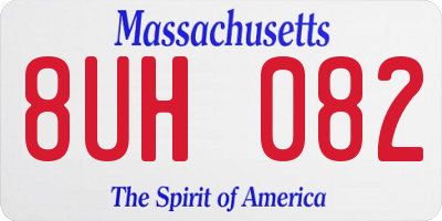 MA license plate 8UH082