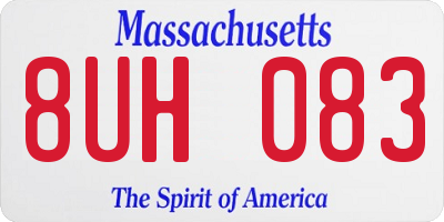 MA license plate 8UH083