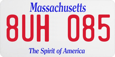 MA license plate 8UH085
