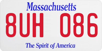 MA license plate 8UH086