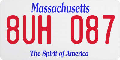MA license plate 8UH087