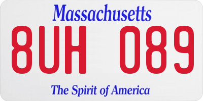 MA license plate 8UH089