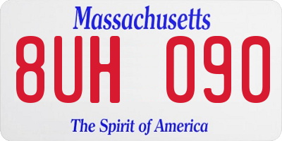 MA license plate 8UH090