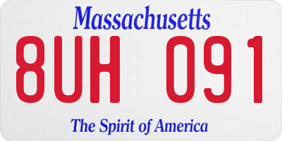 MA license plate 8UH091