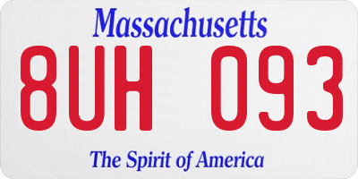 MA license plate 8UH093