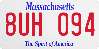 MA license plate 8UH094