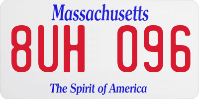 MA license plate 8UH096