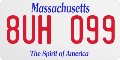 MA license plate 8UH099