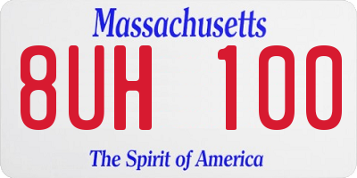 MA license plate 8UH100