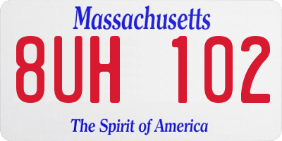 MA license plate 8UH102
