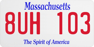 MA license plate 8UH103