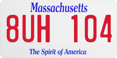 MA license plate 8UH104