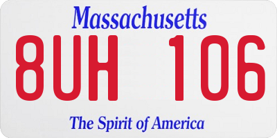 MA license plate 8UH106