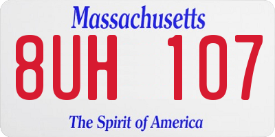 MA license plate 8UH107