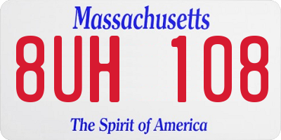 MA license plate 8UH108