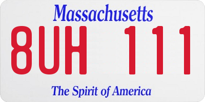 MA license plate 8UH111