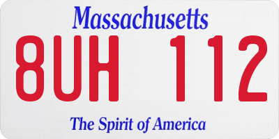 MA license plate 8UH112
