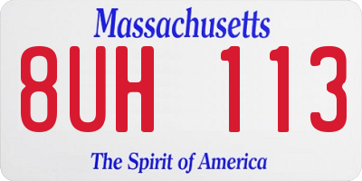 MA license plate 8UH113