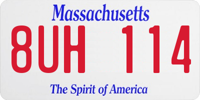 MA license plate 8UH114