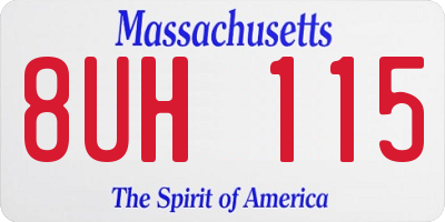 MA license plate 8UH115