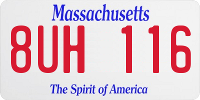 MA license plate 8UH116