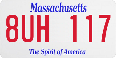 MA license plate 8UH117
