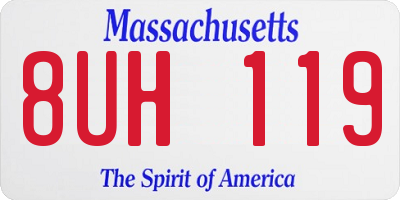 MA license plate 8UH119
