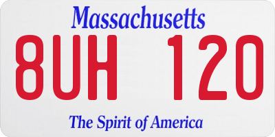 MA license plate 8UH120