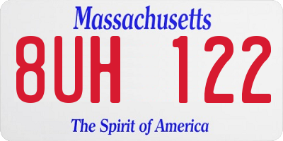 MA license plate 8UH122