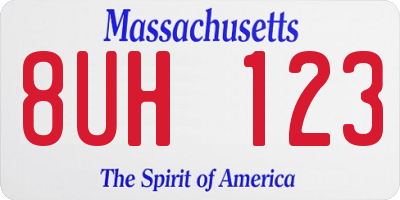 MA license plate 8UH123