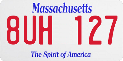 MA license plate 8UH127